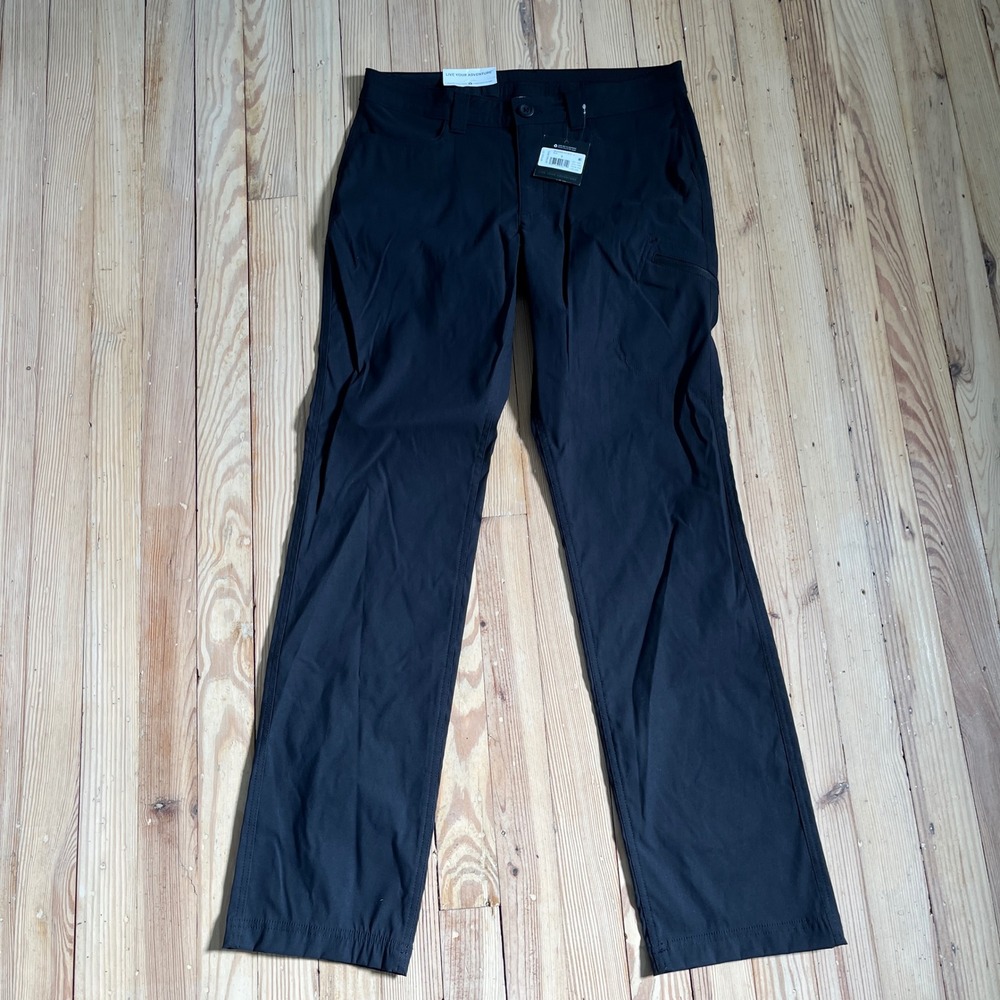 Eddie Bauer Rainier Pants Womens 6 Black Water Resistant Hiking Stretch Straight